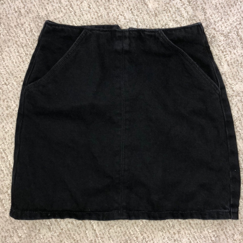 Topshop black denim skirt